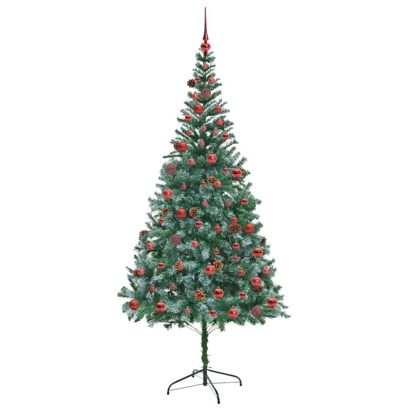 vidaXL Mű karácsonyfa 300 LED-del állvánnyal Zöld 210 cm PVC és Acél