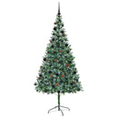 vidaXL Mű karácsonyfa 300 LED-del állvánnyal Zöld 210 cm PVC és Acél