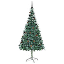vidaXL Mű karácsonyfa 300 LED-del állvánnyal Zöld 210 cm PVC és Acél