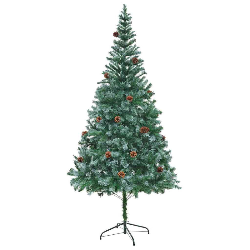 vidaXL Mű karácsonyfa 300 LED-del állvánnyal Zöld 210 cm PVC és Acél