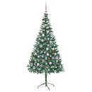 vidaXL Mű karácsonyfa 300 LED-del állvánnyal Zöld 210 cm PVC és Acél