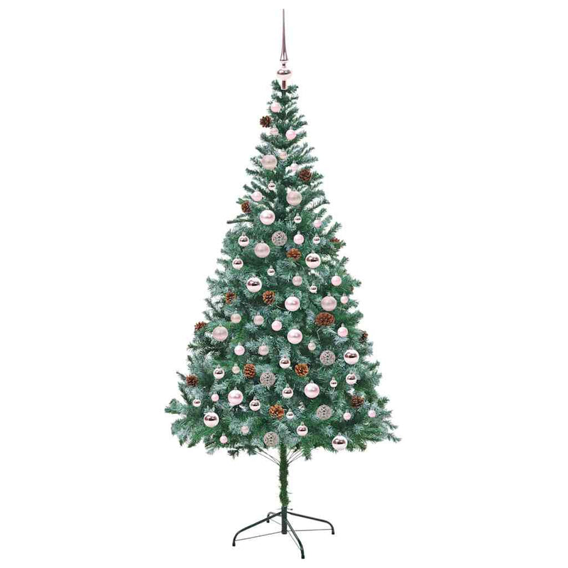 vidaXL Mű karácsonyfa 300 LED-del állvánnyal Zöld 210 cm PVC és Acél