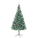 vidaXL Mű karácsonyfa 300 LED-del állvánnyal Zöld 210 cm PVC és Acél