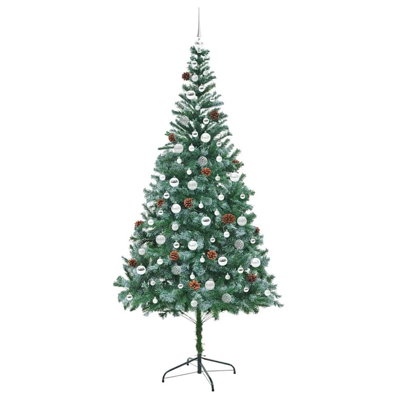 vidaXL Mű karácsonyfa 300 LED-del állvánnyal Zöld 210 cm PVC és Acél