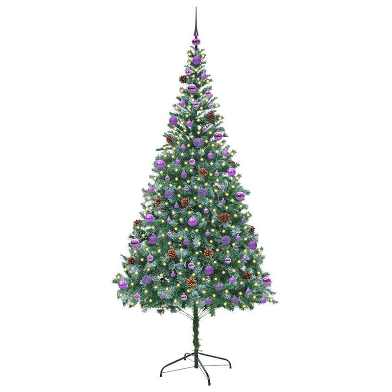 vidaXL Mű karácsonyfa 300 LED-del állvánnyal Zöld 210 cm PVC és Acél