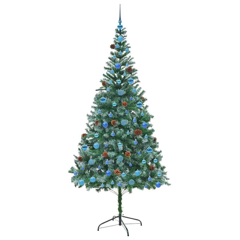 vidaXL Mű karácsonyfa 300 LED-del állvánnyal Zöld 210 cm PVC és Acél