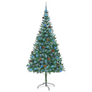 vidaXL Mű karácsonyfa 300 LED-del állvánnyal Zöld 210 cm PVC és Acél
