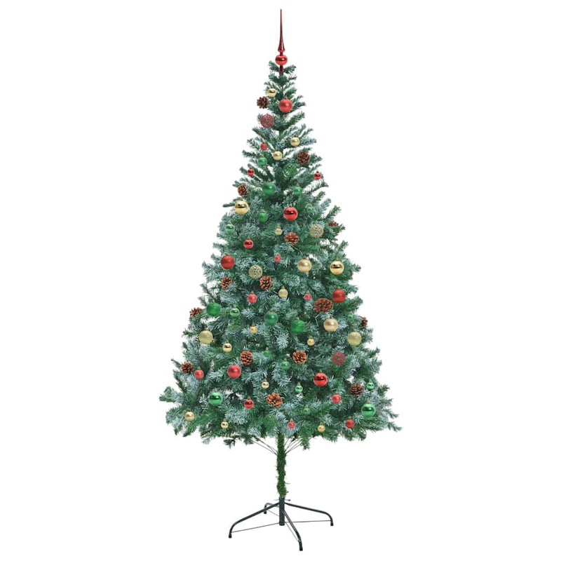 vidaXL Mű karácsonyfa 300 LED-del állvánnyal Zöld 210 cm PVC és Acél