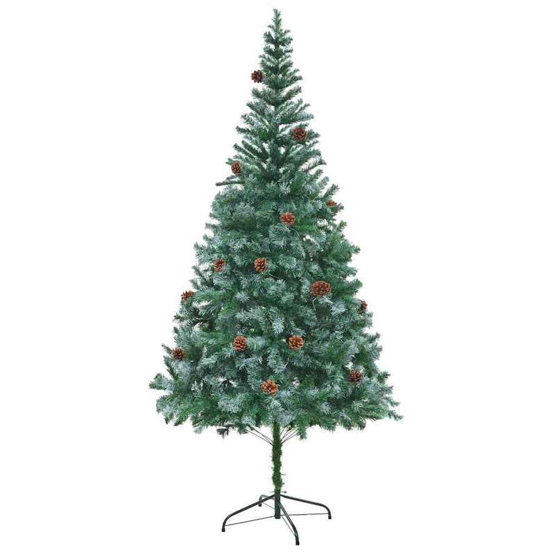vidaXL Mű karácsonyfa 300 LED-del állvánnyal Zöld 210 cm PVC és Acél