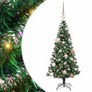 vidaXL Mesterséges, előre világított karácsonyi fa Zöld 120 cm