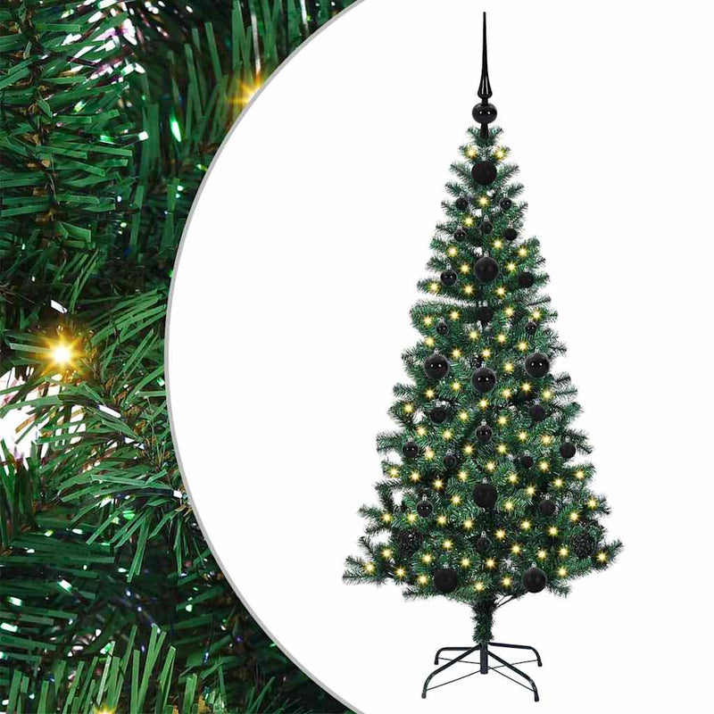 vidaXL Mesterséges, előre világított karácsonyi fa Zöld 120 cm