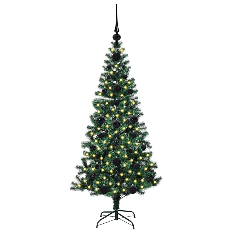 vidaXL Mesterséges, előre világított karácsonyi fa Zöld 120 cm