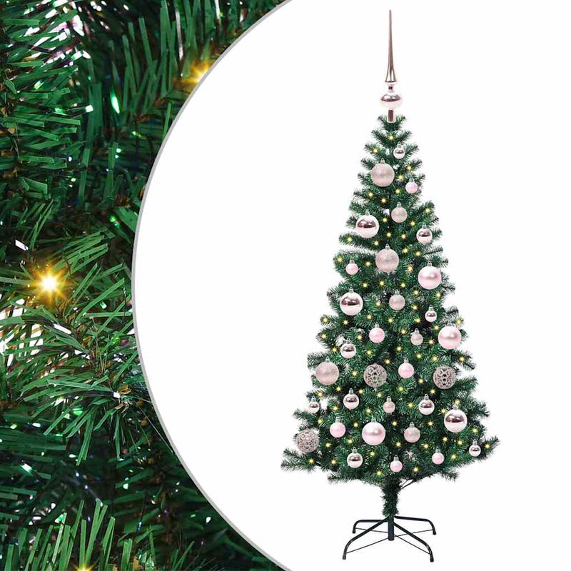vidaXL Mesterséges, előre világított karácsonyi fa Zöld 120 cm