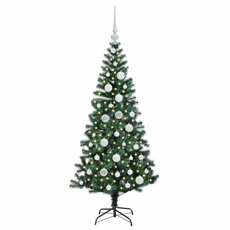 vidaXL Mesterséges, előre világított karácsonyi fa Zöld 120 cm