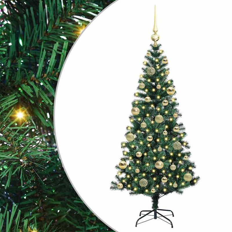 vidaXL Mesterséges, előre világított karácsonyi fa Zöld 120 cm