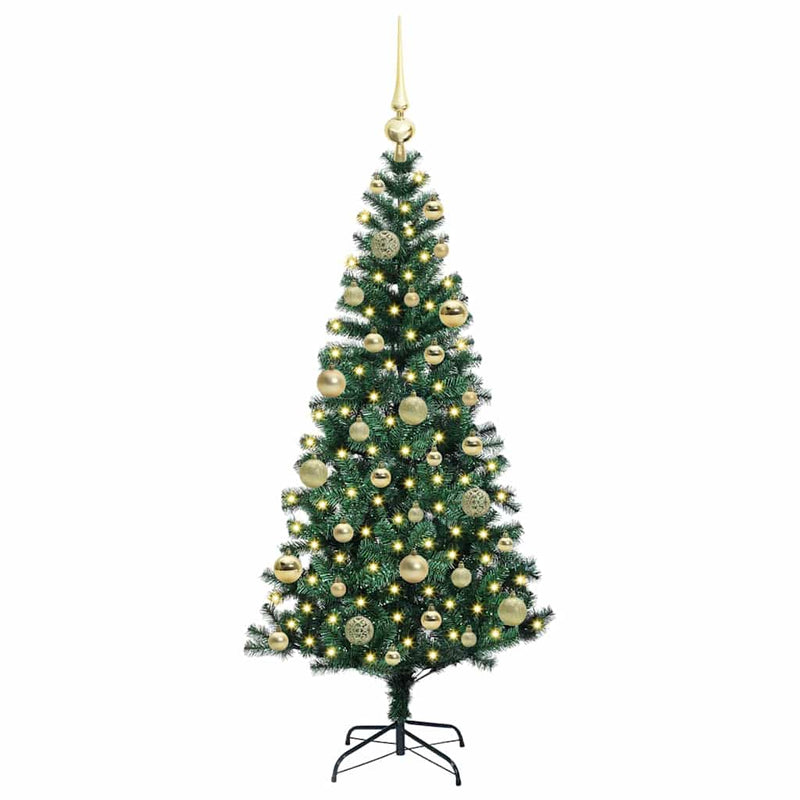 vidaXL Mesterséges, előre világított karácsonyi fa Zöld 120 cm