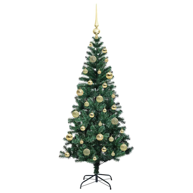 vidaXL Mesterséges, előre világított karácsonyi fa Zöld 120 cm