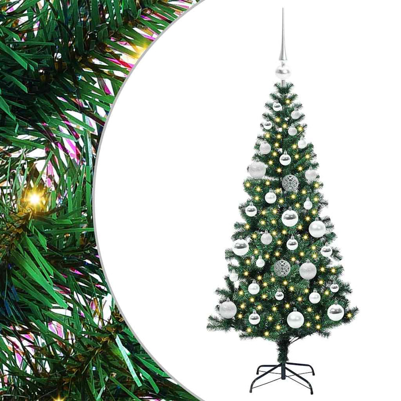 vidaXL Mesterséges, előre világított karácsonyi fa Zöld 120 cm