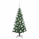vidaXL Mesterséges, előre világított karácsonyi fa Zöld 120 cm
