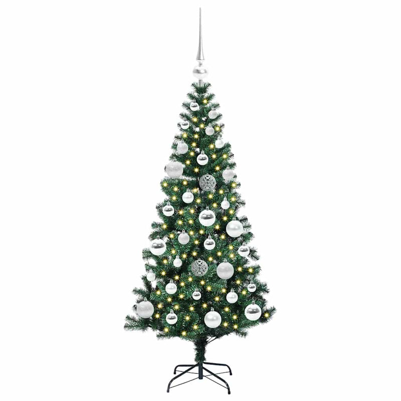 vidaXL Mesterséges, előre világított karácsonyi fa Zöld 120 cm