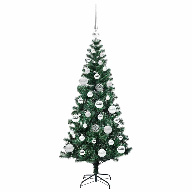 vidaXL Mesterséges, előre világított karácsonyi fa Zöld 120 cm