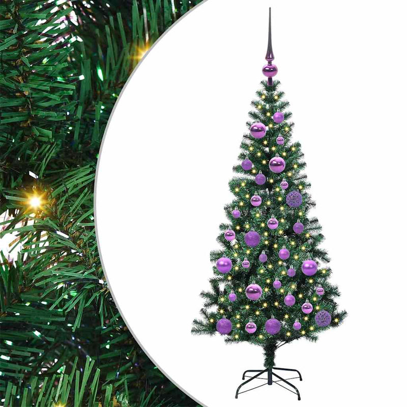vidaXL Mesterséges, előre világított karácsonyi fa Zöld 120 cm