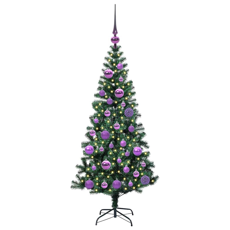 vidaXL Mesterséges, előre világított karácsonyi fa Zöld 120 cm