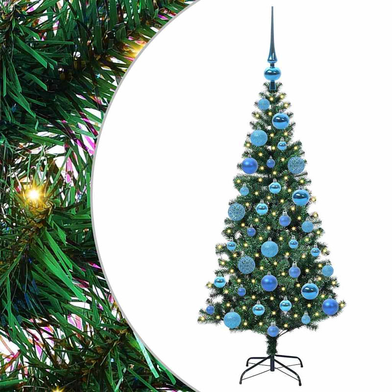 vidaXL Mesterséges, előre világított karácsonyi fa Zöld 120 cm