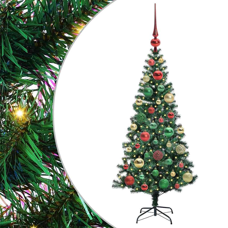 vidaXL Mesterséges, előre világított karácsonyi fa Zöld 120 cm
