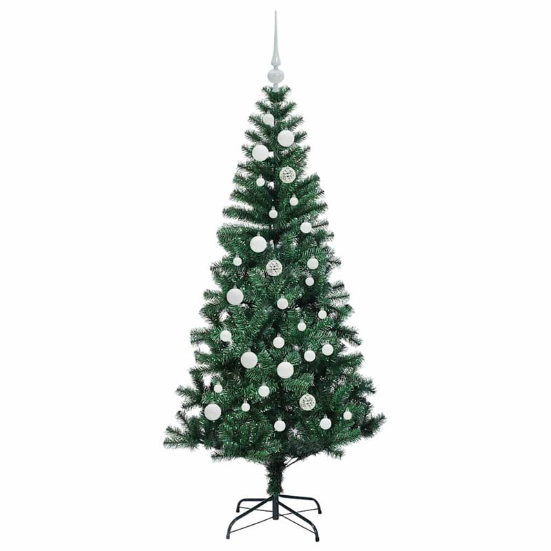 vidaXL Mesterséges, előre világított karácsonyi fa Zöld 150 cm
