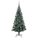 vidaXL Mesterséges, előre világított karácsonyi fa Zöld 150 cm
