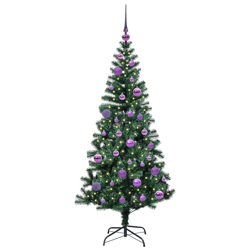 vidaXL Mesterséges, előre világított karácsonyi fa Zöld 150 cm