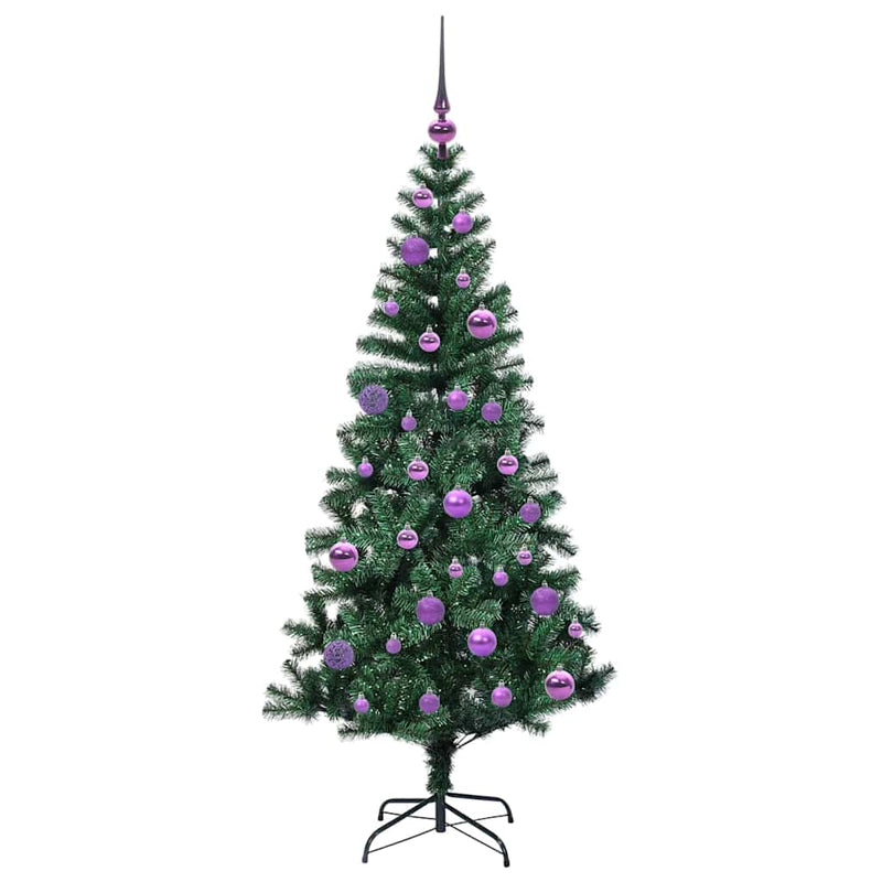 vidaXL Mesterséges, előre világított karácsonyi fa Zöld 150 cm