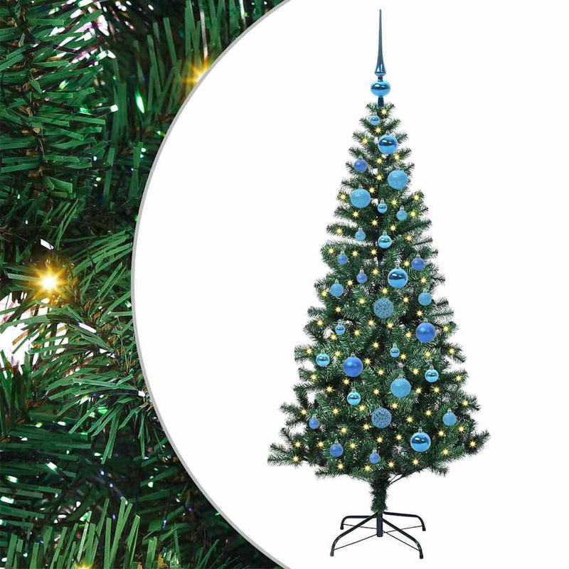 vidaXL Mesterséges, előre világított karácsonyi fa Zöld 150 cm