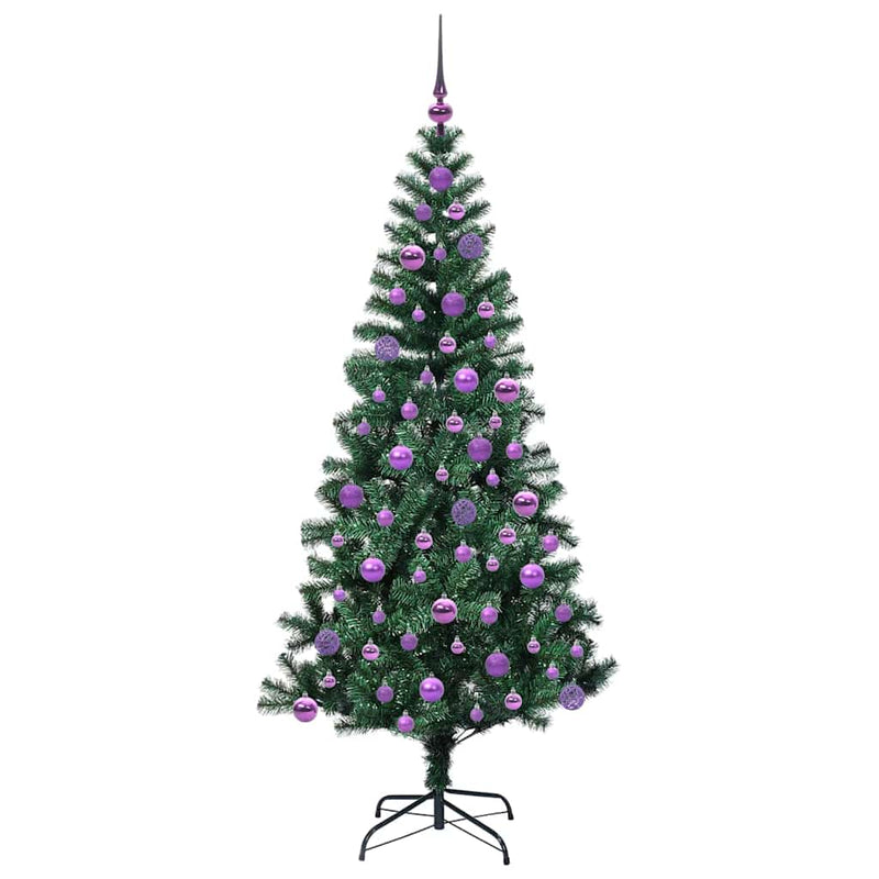 vidaXL Mesterséges, előre világított karácsonyi fa Zöld 180 cm