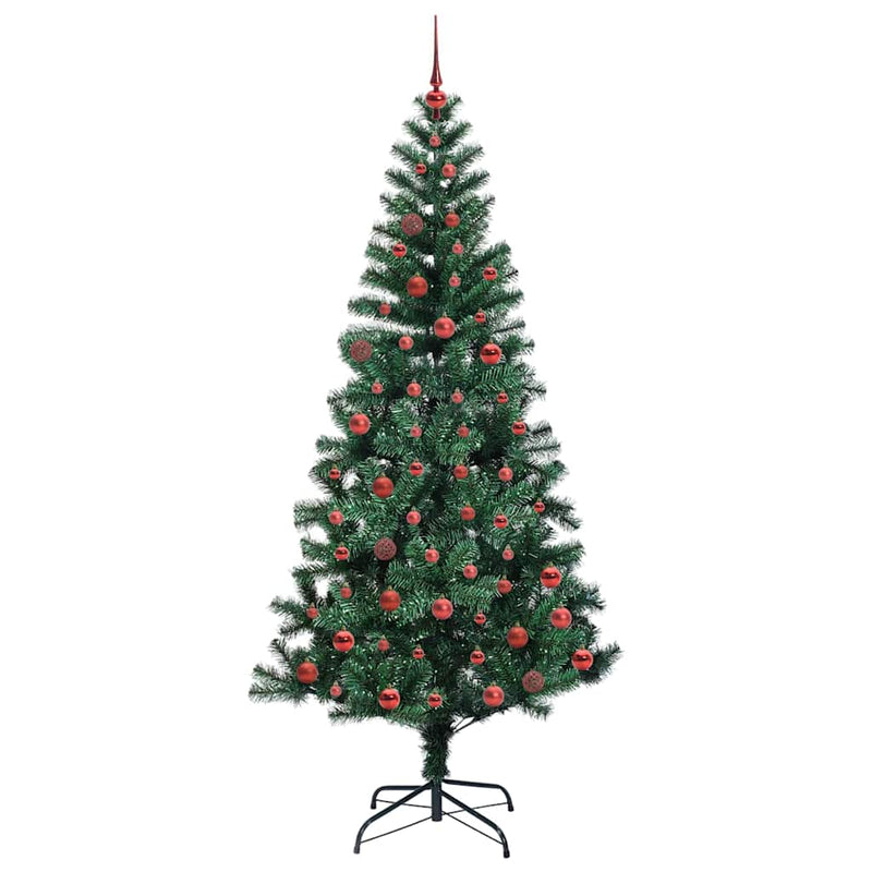 vidaXL Mesterséges, előre világított karácsonyi fa Zöld 210 cm