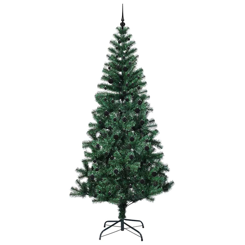 vidaXL Mesterséges, előre világított karácsonyi fa Zöld 240 cm
