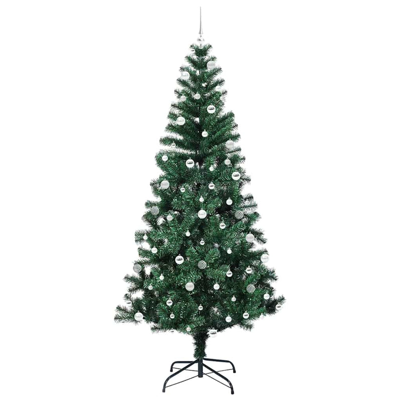 vidaXL Mesterséges, előre világított karácsonyi fa Zöld 240 cm