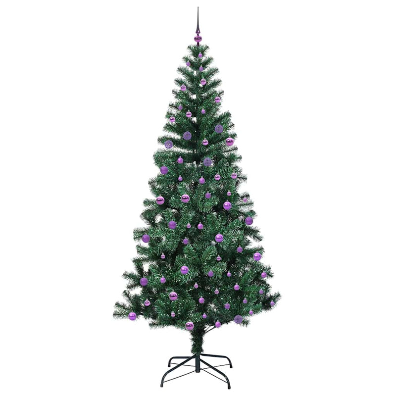 vidaXL Mesterséges, előre világított karácsonyi fa Zöld 240 cm