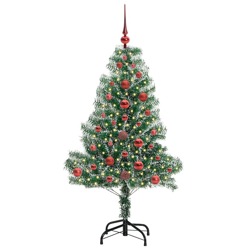 vidaXL Mű karácsonyi fa hóval borítva LED fényekkel 120 cm