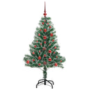 vidaXL Mű karácsonyi fa hóval borítva LED fényekkel 150 LED-del 120 cm