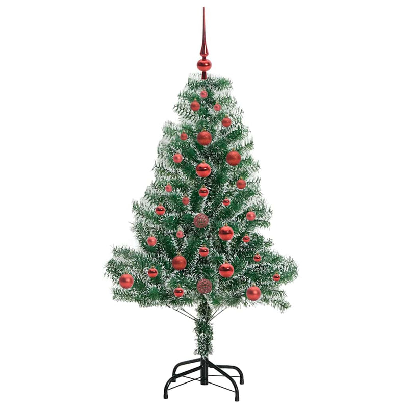 vidaXL Mű karácsonyi fa hóval borítva LED fényekkel 120 cm