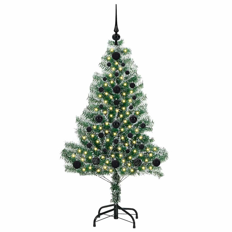 vidaXL Mű karácsonyi fa hóval borítva LED fényekkel 120 cm