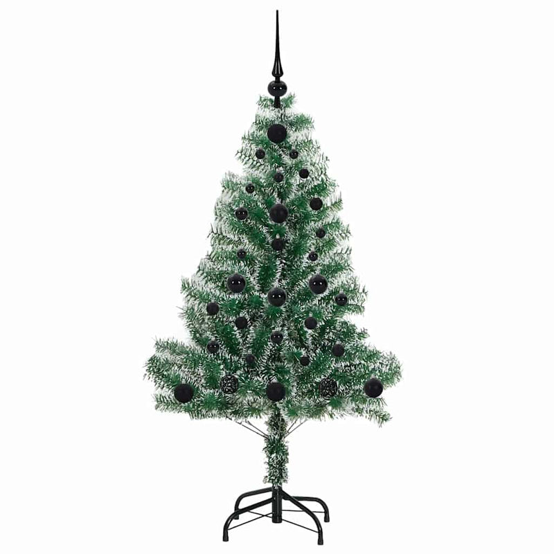 vidaXL Mű karácsonyi fa hóval borítva LED fényekkel 120 cm