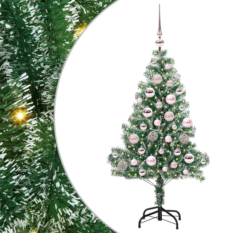 vidaXL Mű karácsonyi fa hóval borítva LED fényekkel 120 cm