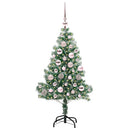 vidaXL Mű karácsonyi fa hóval borítva LED fényekkel 150 LED-del 120 cm