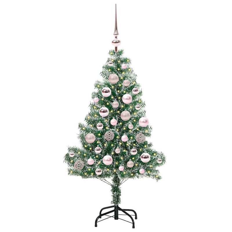 vidaXL Mű karácsonyi fa hóval borítva LED fényekkel 120 cm
