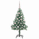vidaXL Mű karácsonyi fa hóval borítva LED fényekkel 150 LED-del 120 cm