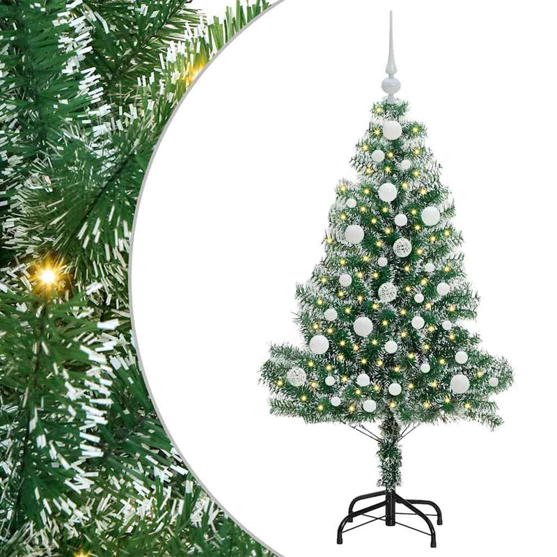 vidaXL Mű karácsonyi fa hóval borítva LED fényekkel 120 cm