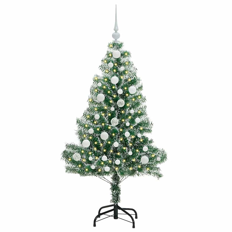 vidaXL Mű karácsonyi fa hóval borítva LED fényekkel 120 cm